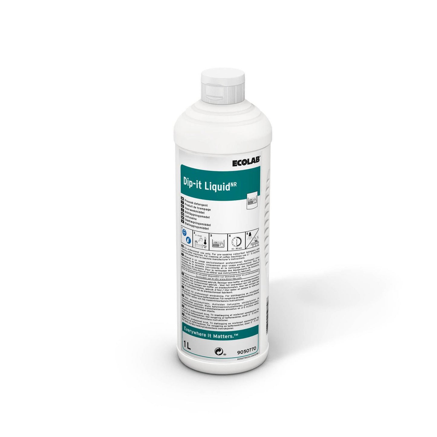 Maskinopvask Iblødsætning Flydende Dip It Liquid NR 1ltr med Klor,6 fl x 1 ltr/krt