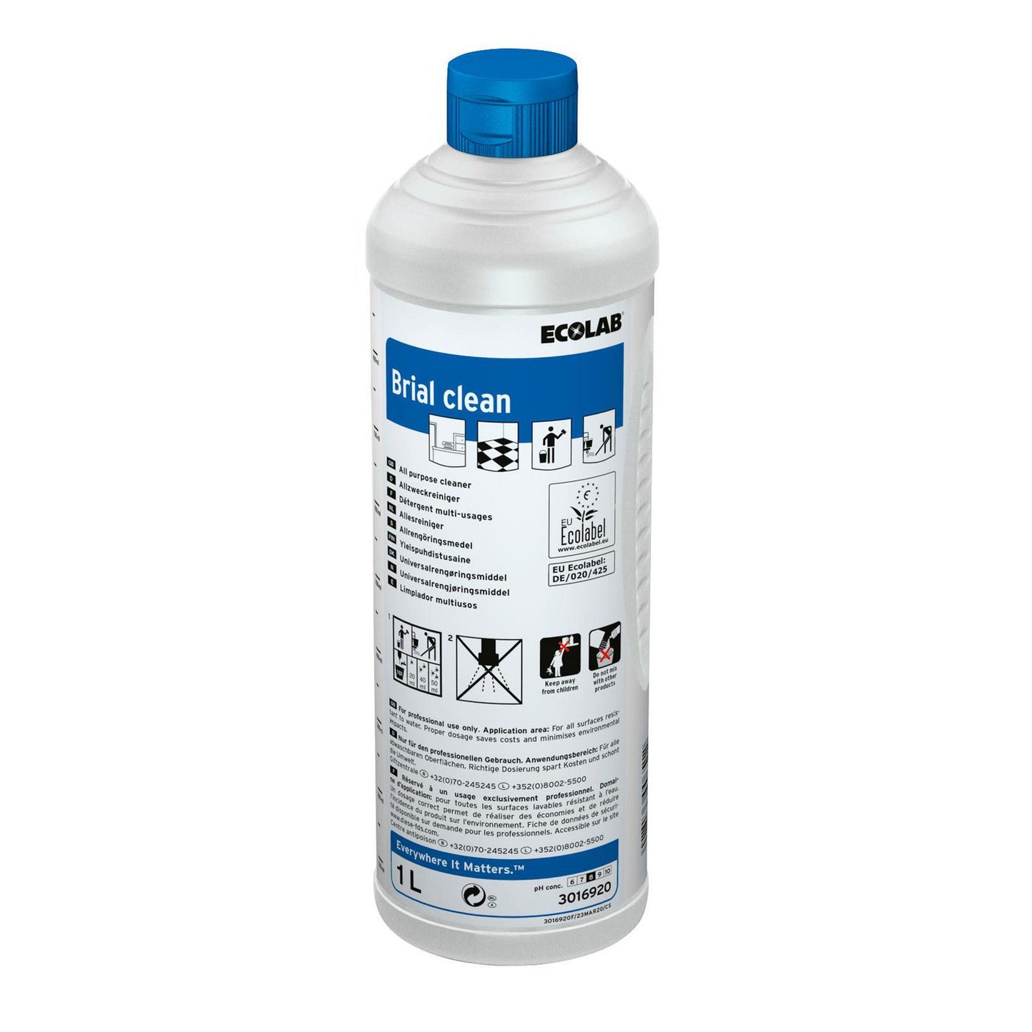 Universalrengøring Brial Clean uden Farve/Parfume 1 ltr,1 Ltr/fl