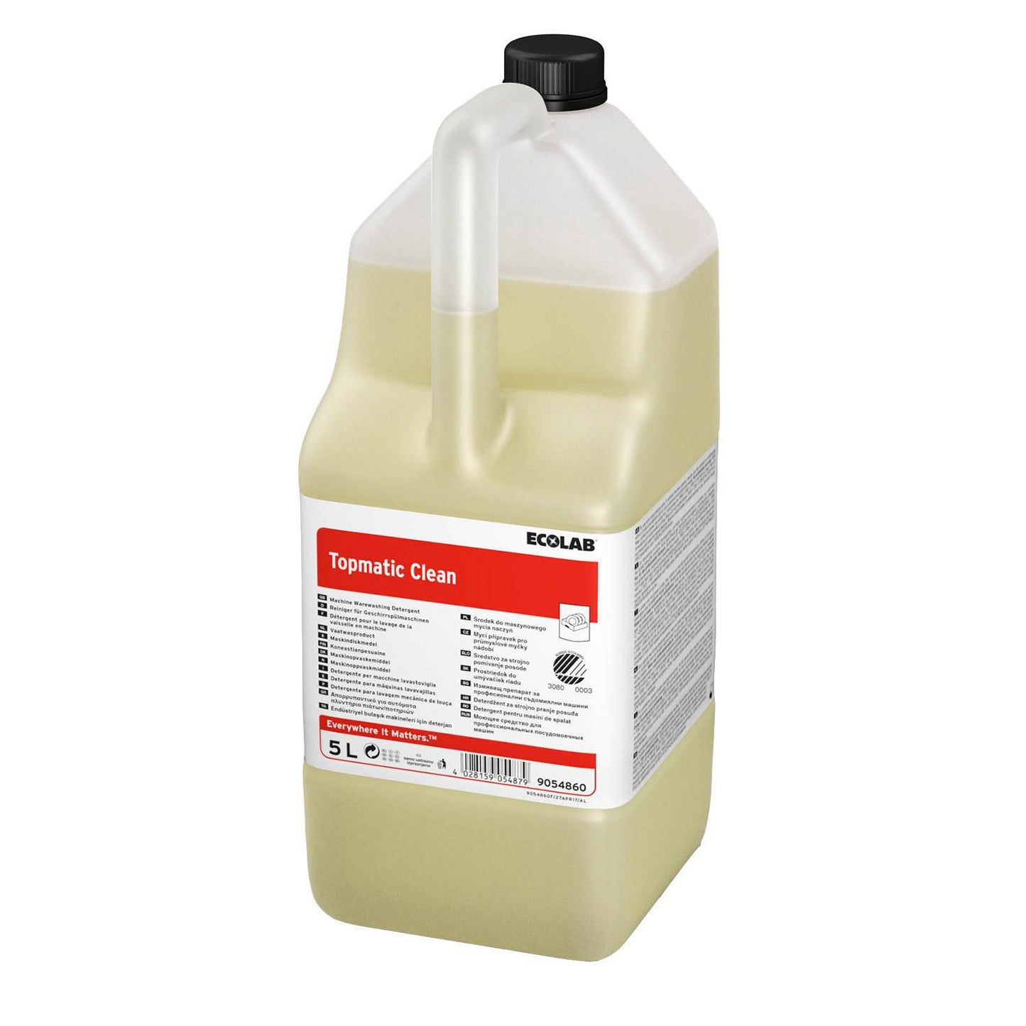 Maskinopvask Anlæg Flydende Topmatic Clean 5ltr Svanemærket u. Klor Blødt/middel,3 dnk x 5 ltr/krt
