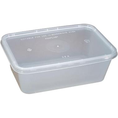 Plastbakke 750 ml 120x175x58 mm Klar Nudelbakke til Microovn med Låg,250 stk/krt