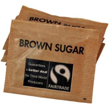Rørsukker Sachets 2.5 gr Fairtrade Brun,1000 stk/krt