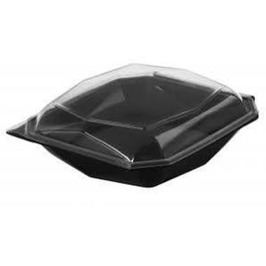 Multiboks Octaview 185x185x90 mm med låg APET Sort,255 stk/krt