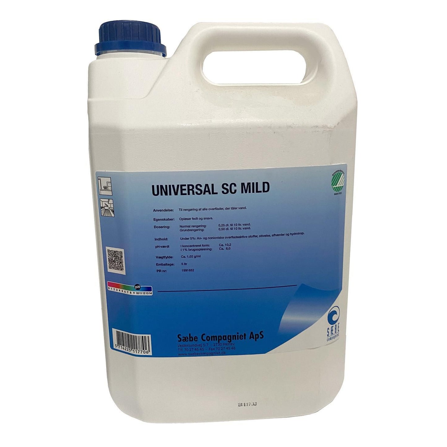Universalrengøring SC Mild uden Farve/Parfume Svanemærket 5 ltr,5 ltr/dnk