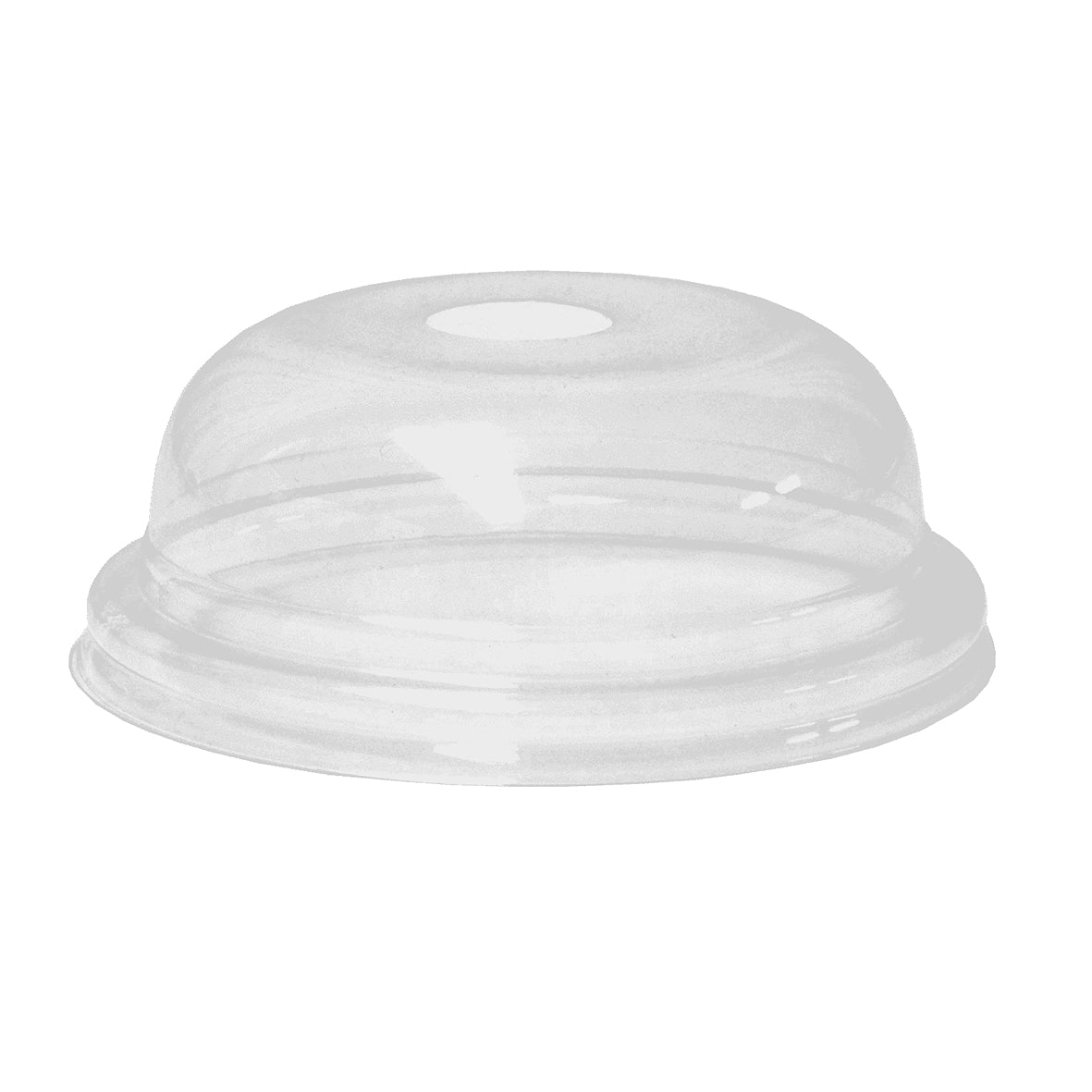 Plastlåg Ø10xH3 cm Kuppel med Hul til 12/14/16 oz glas,100 stk/pk