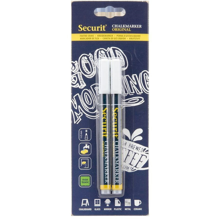 Securit kridtmarker 1-2mm 2stk