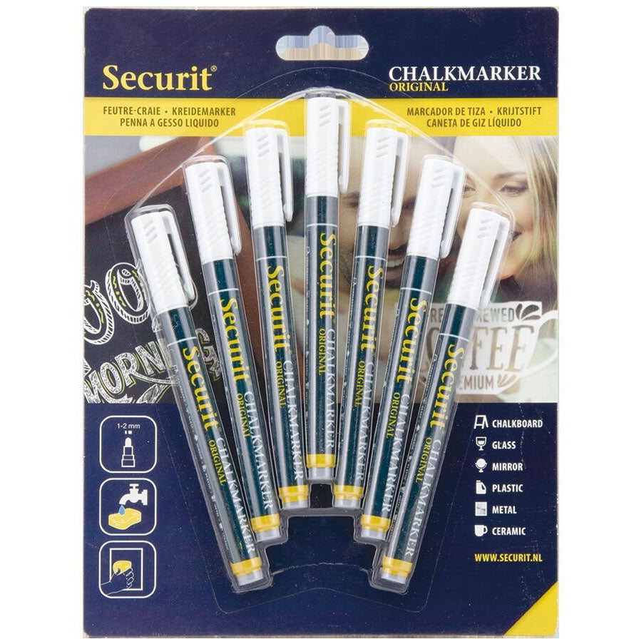 Securit kridtmarker 1-2mm 7stk