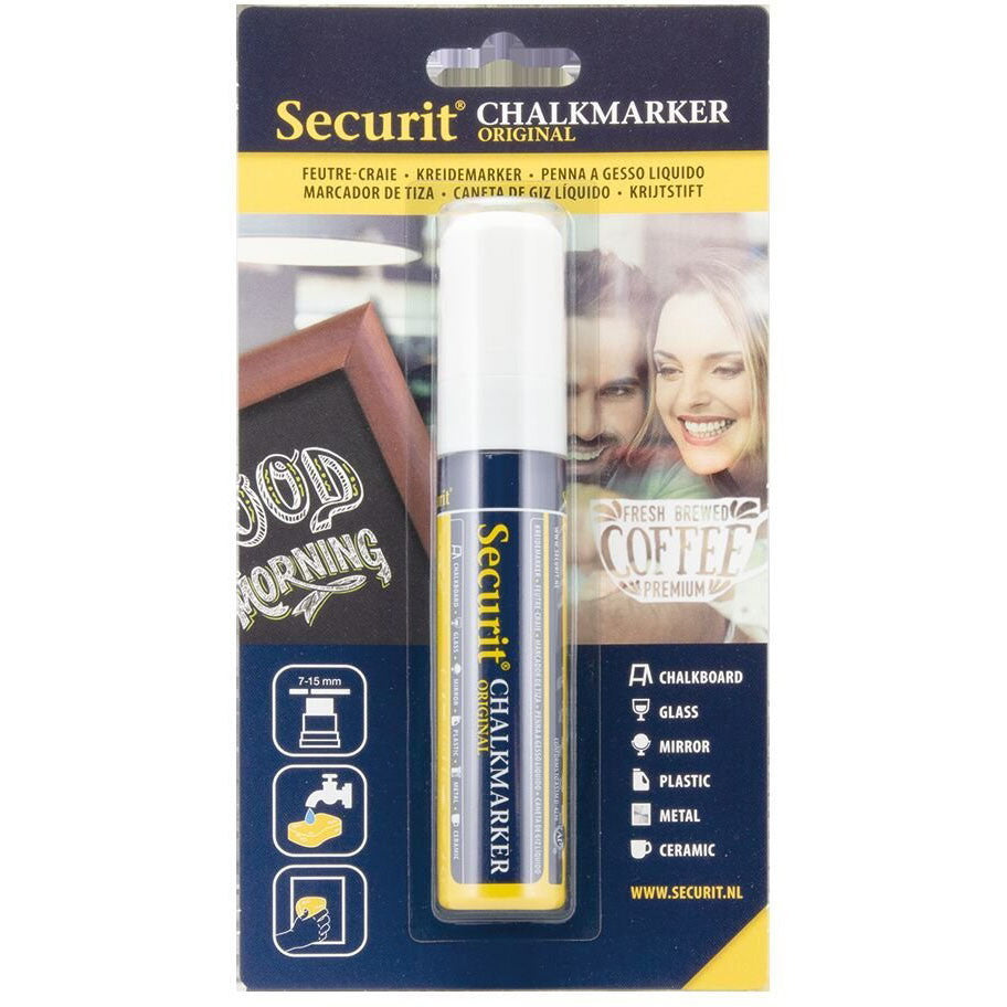 Securit kridtmarker 7-15mm hvid