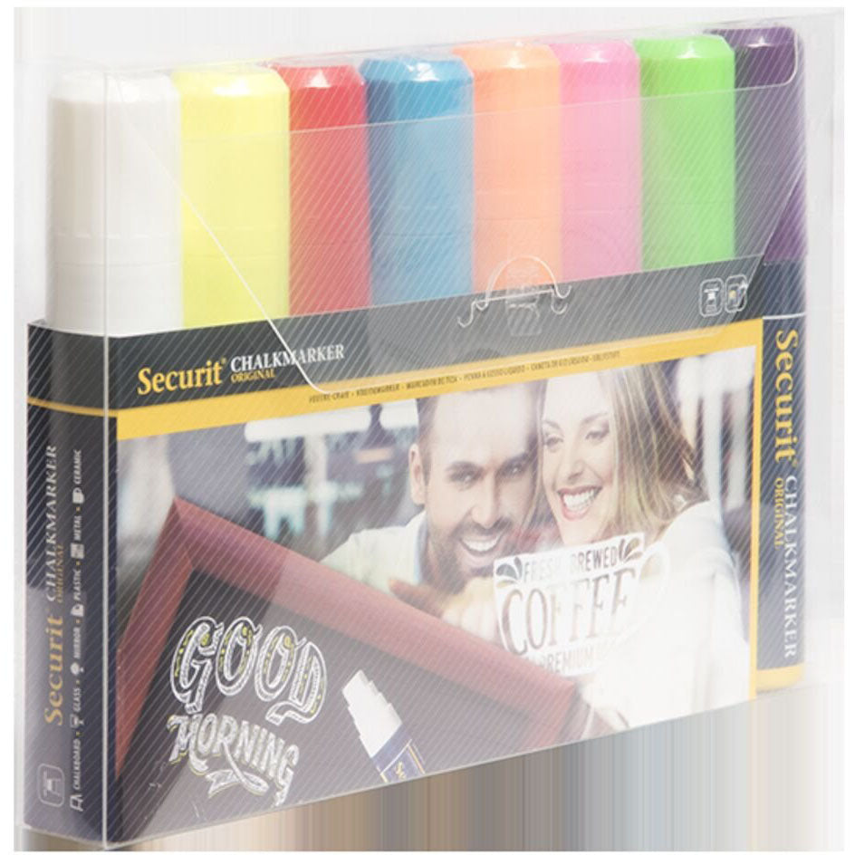 Securit kridtmarker 7-15mm 8 farver
