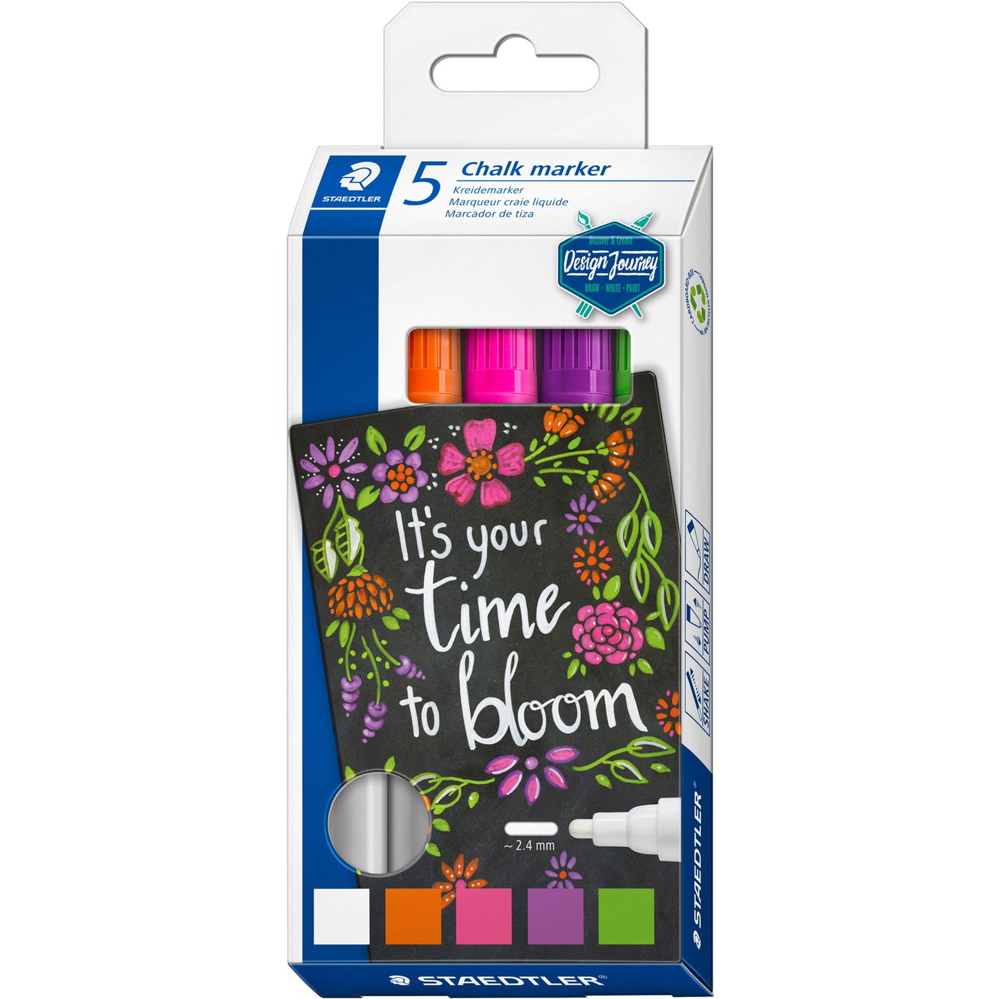 Staedtler Lumocolor 344 kridtmarker 2,4mm flere farver 5stk