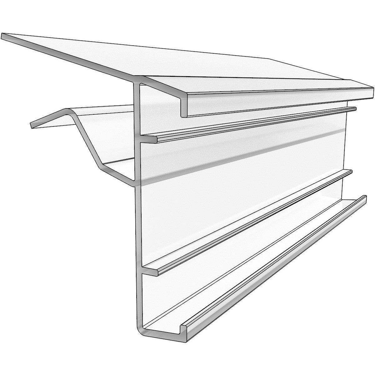 GLS hyldeforkant 495mm transparent