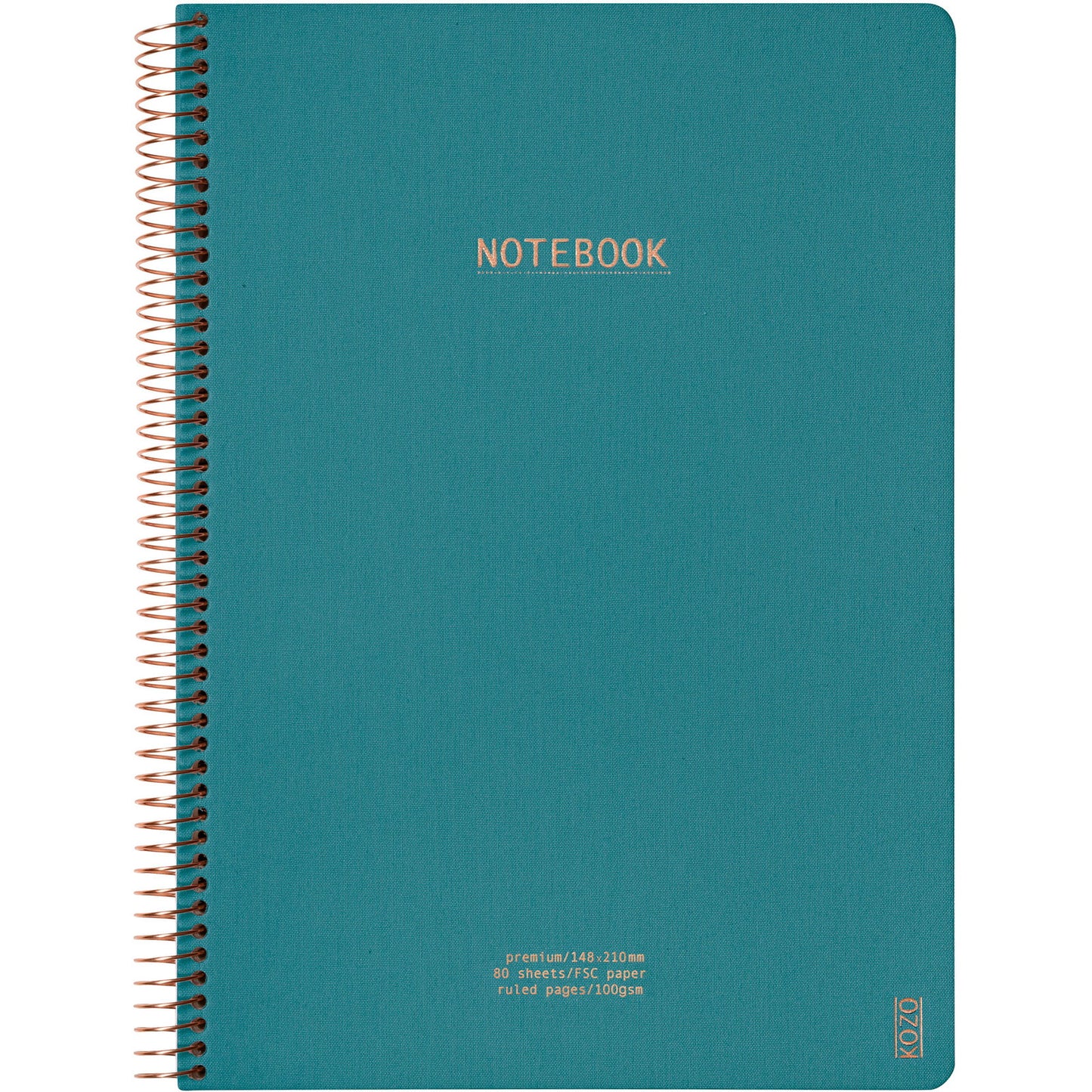 Kozo Premium notesbog 100g A6 linjeret blå