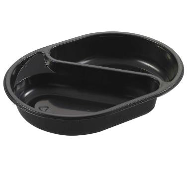 Bakke 2-rum 395/500 ml 238x176x40 mm Oval PP Sort,240 stk/krt