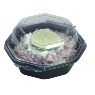 Multiboks Octaview 1-rum 118x118x60 mm med Låg PS Sort/Klar,375 stk/krt