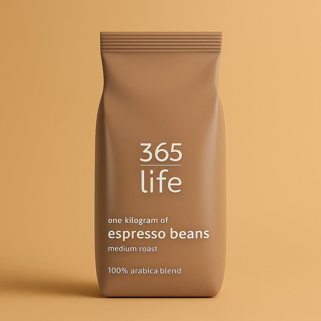 365 Life Espresso bønner 1kg – Til stærk kaffe og mælkedrikke
