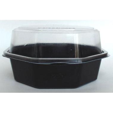 Multiboks Octaview 1-rum 160x160x80 mm med Låg PS Sort/Klar,35 stk/pk