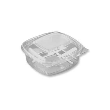 Plastbakke SquarePac 250 ml 130x127x40 mm Hængslet låg APET Klar,100 stk/pk
