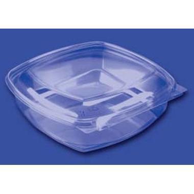 Plastbakke SquarePac 1000 ml 192x190x54 mm Hængslet låg APET Klar,75 stk/pk