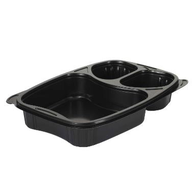 Bakke Bistro 3-rum 254x174x42 mm PP Sort,6 ps x 50 stk/krt