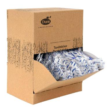 Tandstik Jordan Trekantet enkeltpakket Træ FSC i Klar/Hvid folie,1000 stk/pk