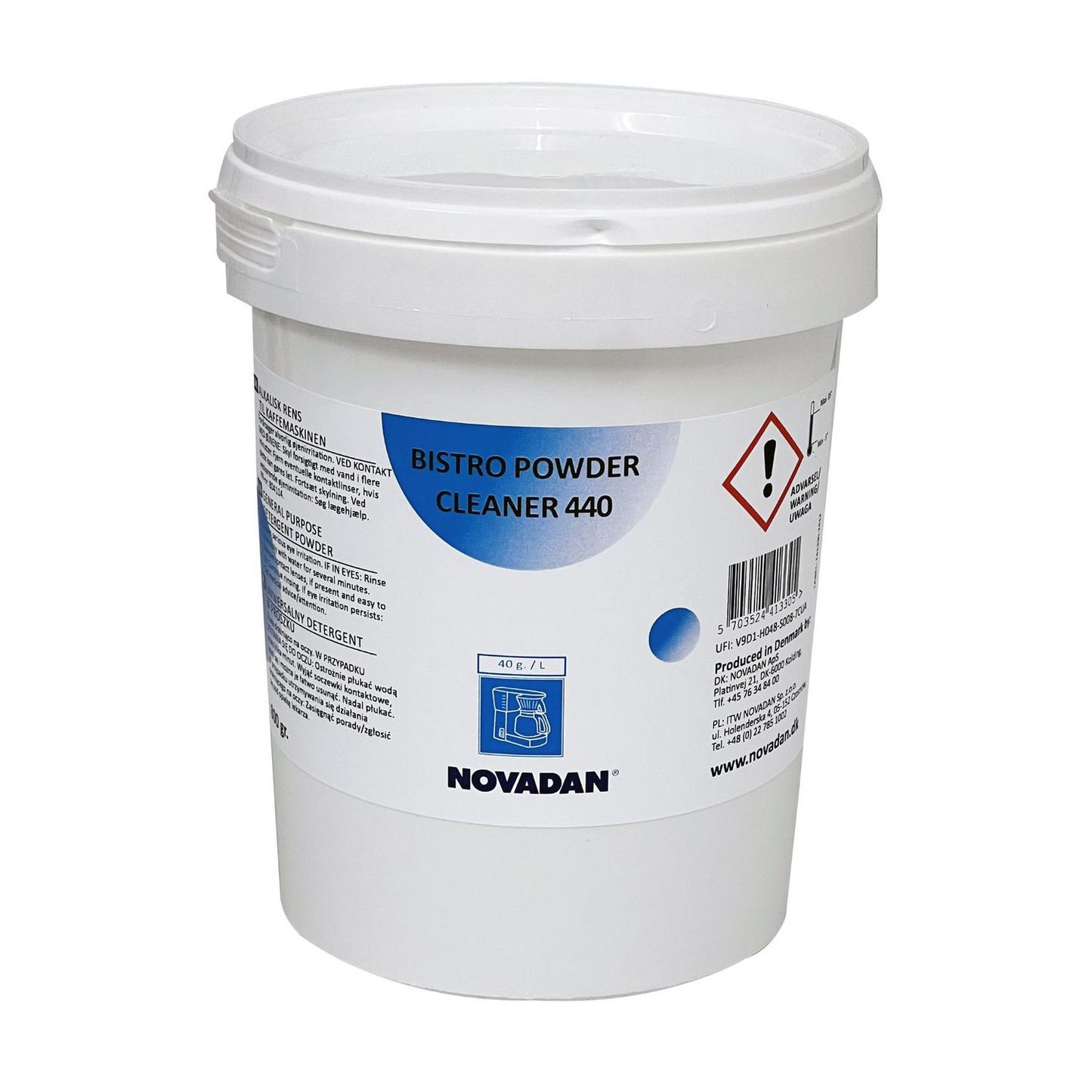Rensemiddel Pulver Bistro Powder Cleaner 440 800g til kaffe- og termokander,3 sp x 800 gr/krt