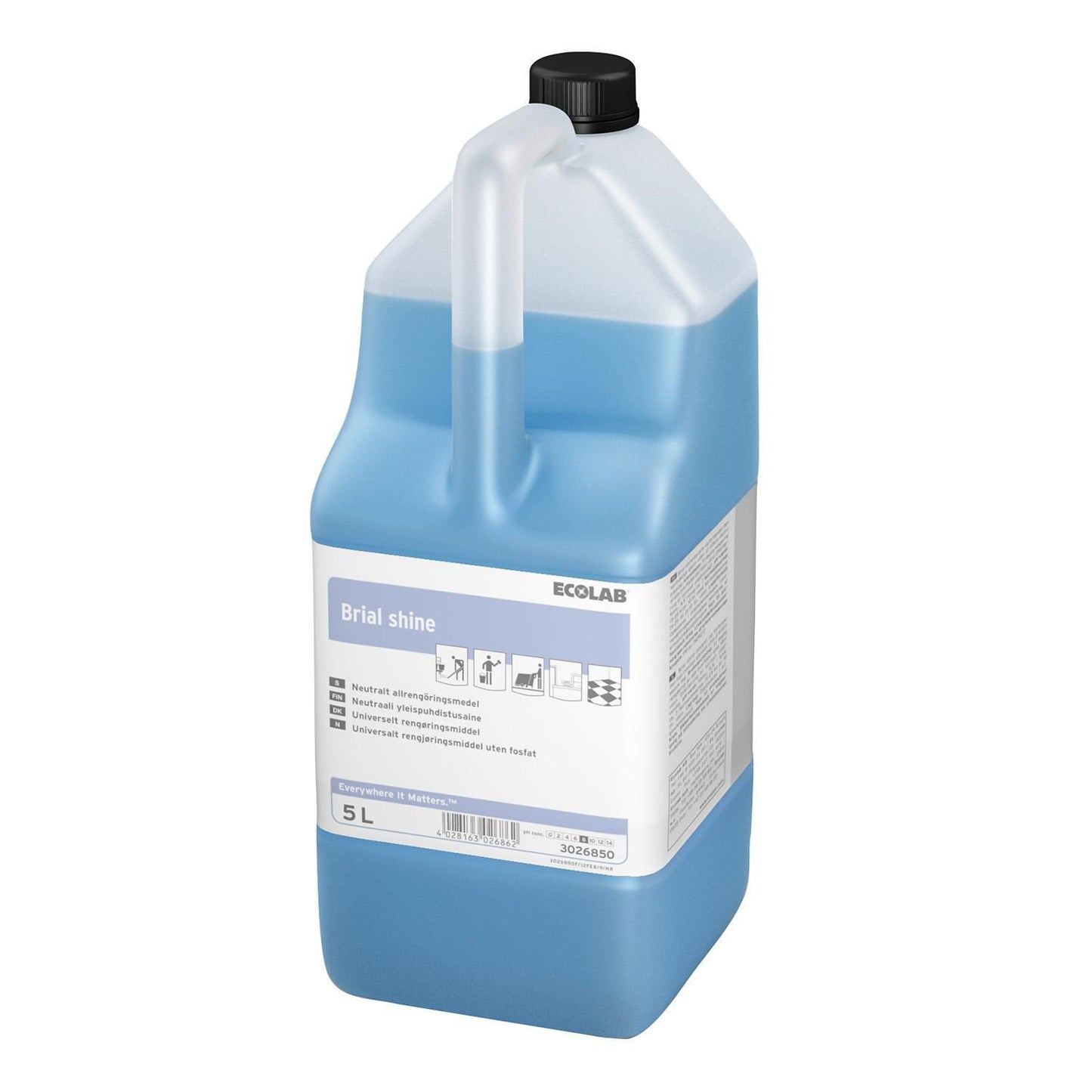 Universalrengøring Brial Shine med Farve/Parfume 5 ltr Blå,5 Ltr/dnk