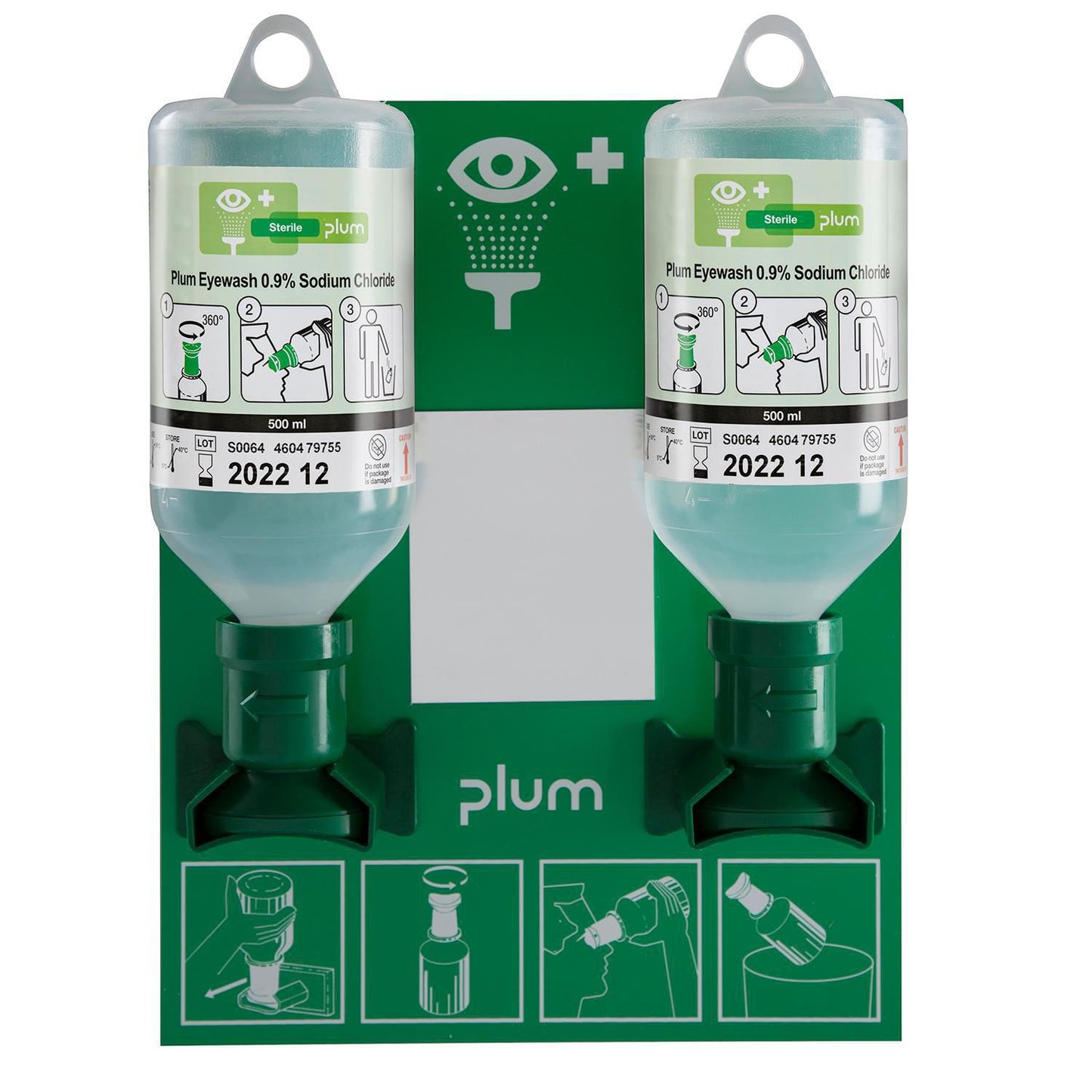 Øjenskyllerstation Plum med 2 flasker,stk