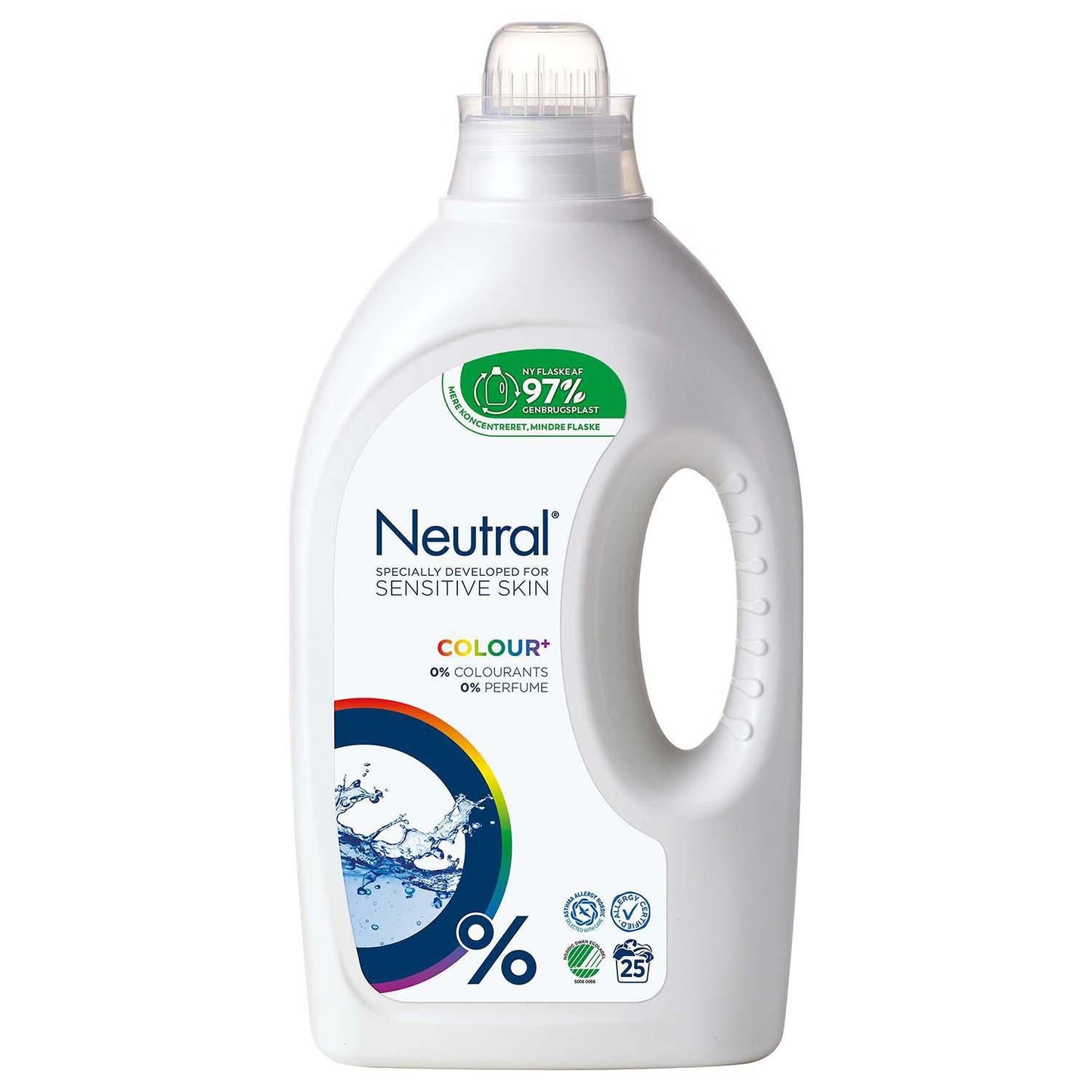 Tøjvask Flydende Neutral Colour uden Parfume/Blegemiddel/Optisk hvid 1250 ml,1250 ml/fl