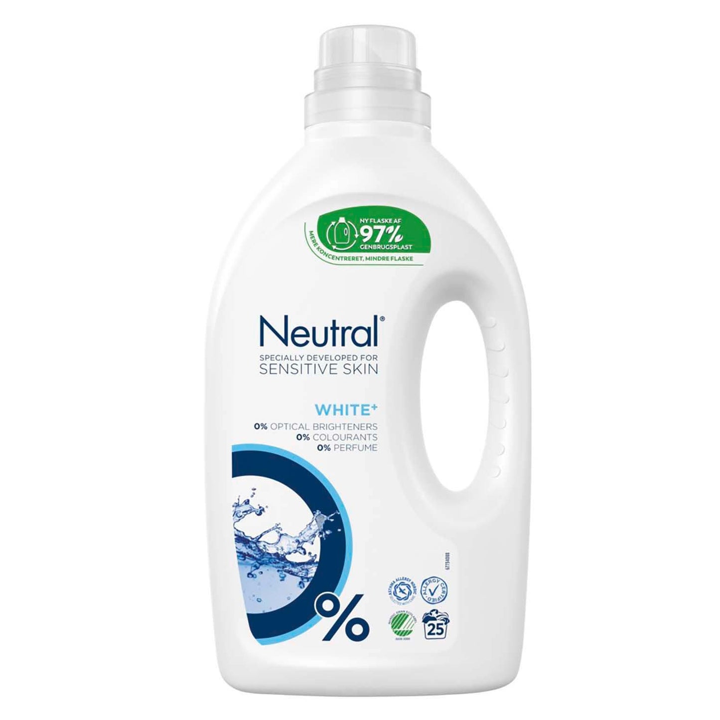 Tøjvask Flydende Neutral White uden Parfume/Blegemiddel/Optisk hvidt 1250 ml,1250 ml/fl