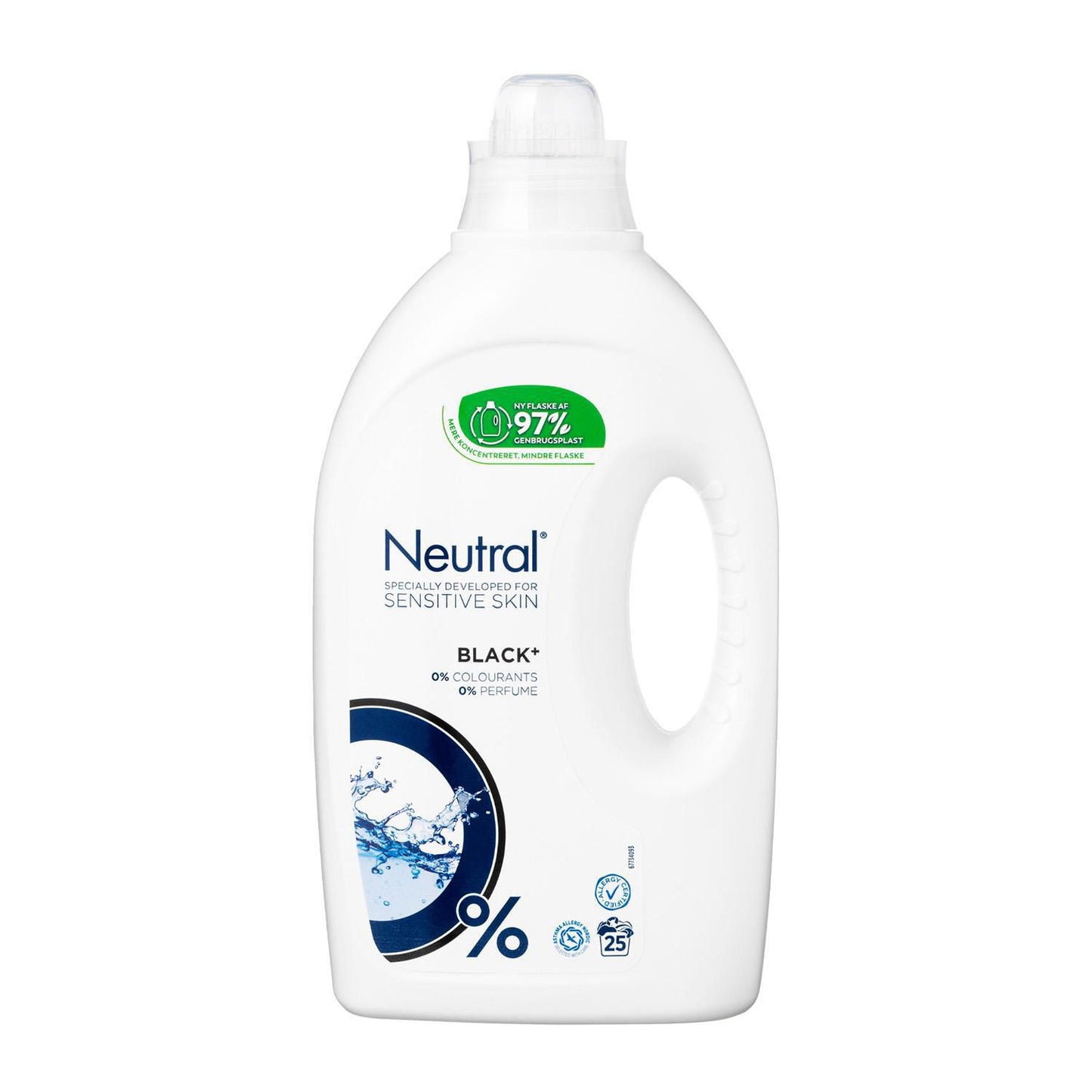 Tøjvask Flydende Neutral Black u/Parfume/Blegemiddel/Optisk hvidt 1250 ml,1250 ml/fl
