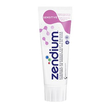 Tandpasta Zendium Sensitive stå-tube 1450 ppm flour 75 ml,12 tub/krt