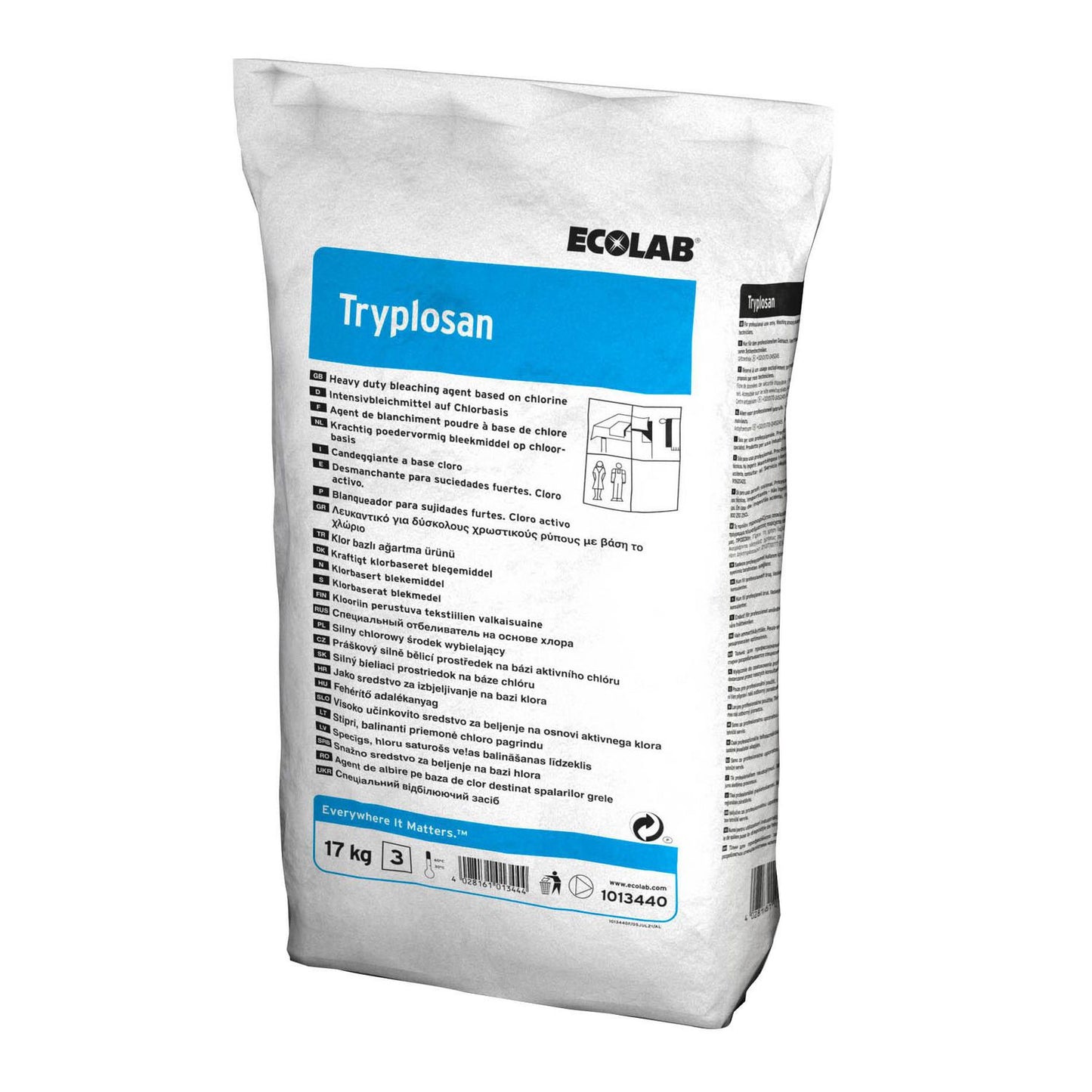 Tøjvask blegemiddel pulver Tryplosan med klor 17 kg,17 Kg/sp