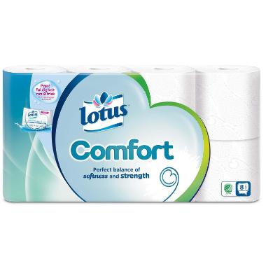 Toiletpapir Lotus Comfort Super Soft FSC 3-lag 18,3 m,7 pk x 8 rl/krt