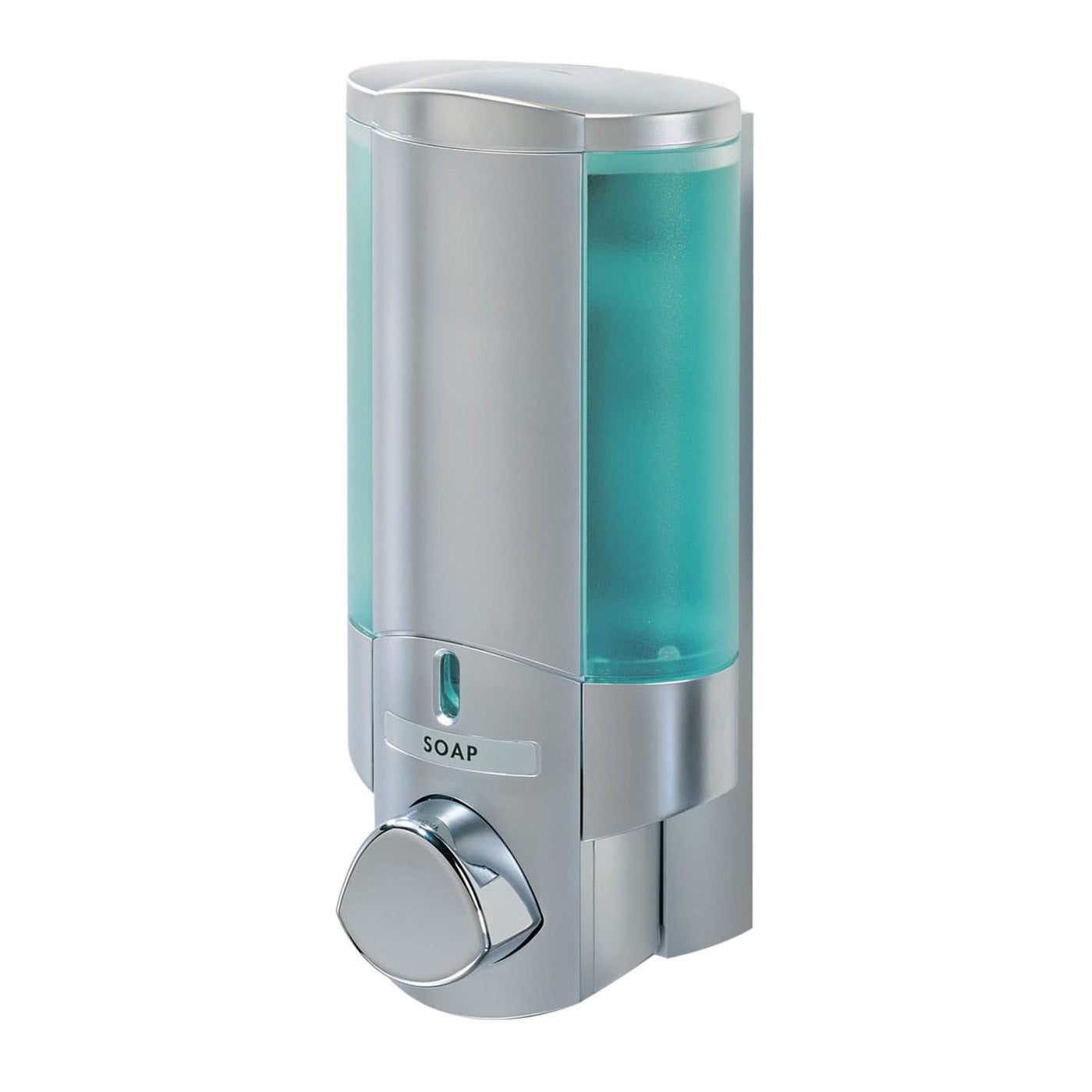Dispenser Manuel Aviva Stållook 330ml Plast med Tape/Silikonelim til sæbe/des,1 stk