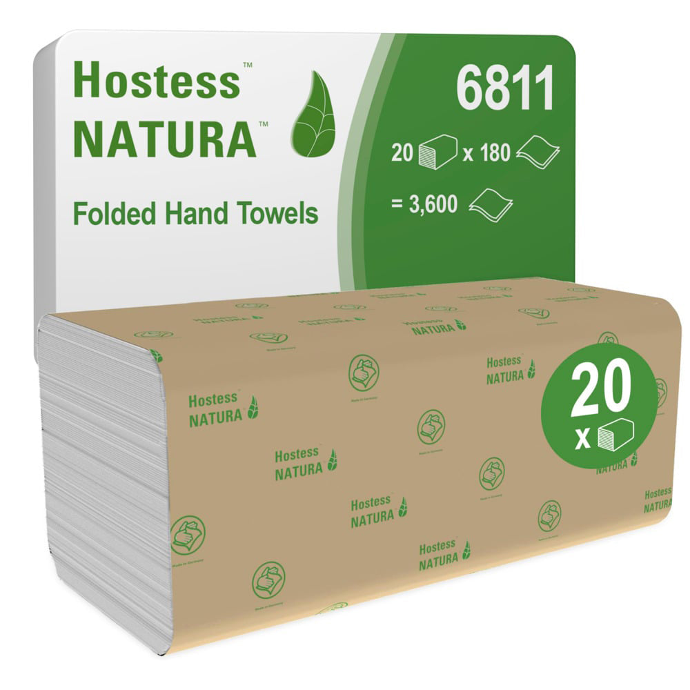 Håndklædeark Scott Z-Fold 2-lag L25xB23xD8cm Genbrug Natur,20 pk x 180 stk/krt