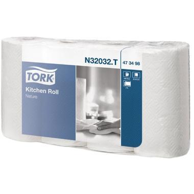 Køkkenrulle Tork Plus 2-lag 20.4 m Hvid,5 pk x 4 rl/krt