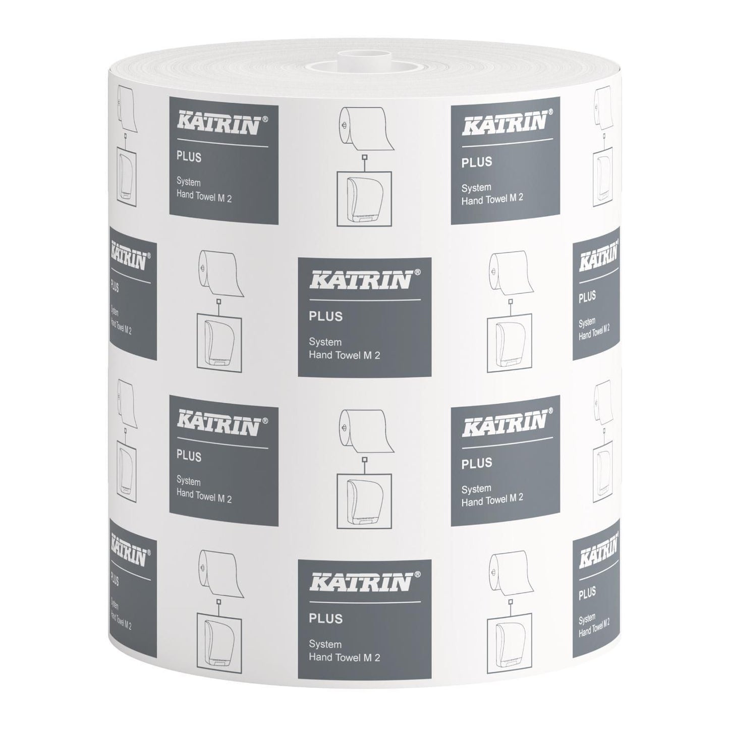 Håndklæderulle Katrin Plus M2 System 2-lag Ø19xB21cmxL140m Uperfo. Nyfiber Hvid,6 rl/krt