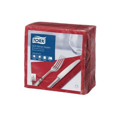 Middagsserviet, 1/4 Fold, 3-lags, 39x39, Bordeaux, Tork, ( 100 stk )