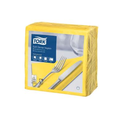 Serviet Tork 39x39cm 3-lag Gul,100 stk/pk