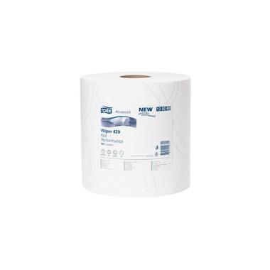 Aftørringsrulle Industri Tork Plus W1 2-lag Ø39cm B36.9cmxL510m Mix FSC Hvid,1500 ark/krt