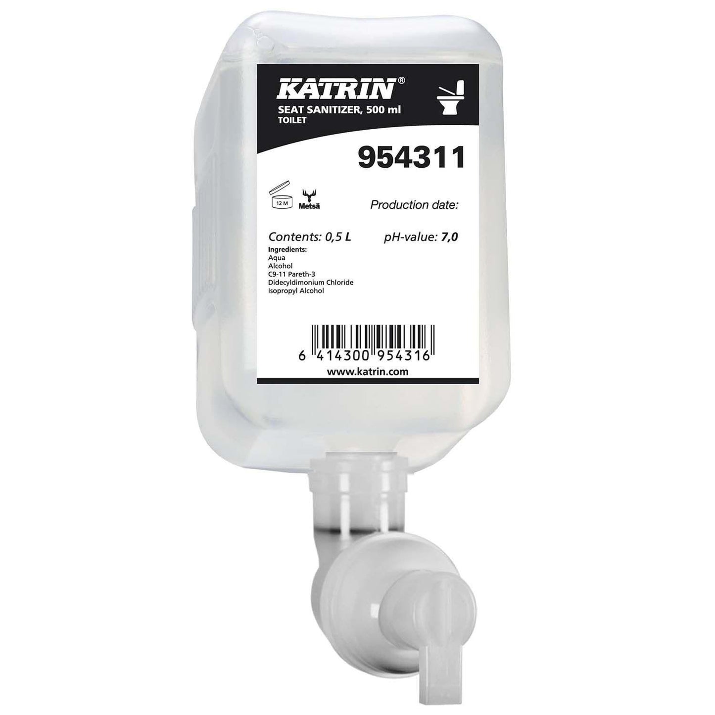 Toiletsæde/Desinfektion Skum Katrin 500 ml,12 fl x 500 ml/krt