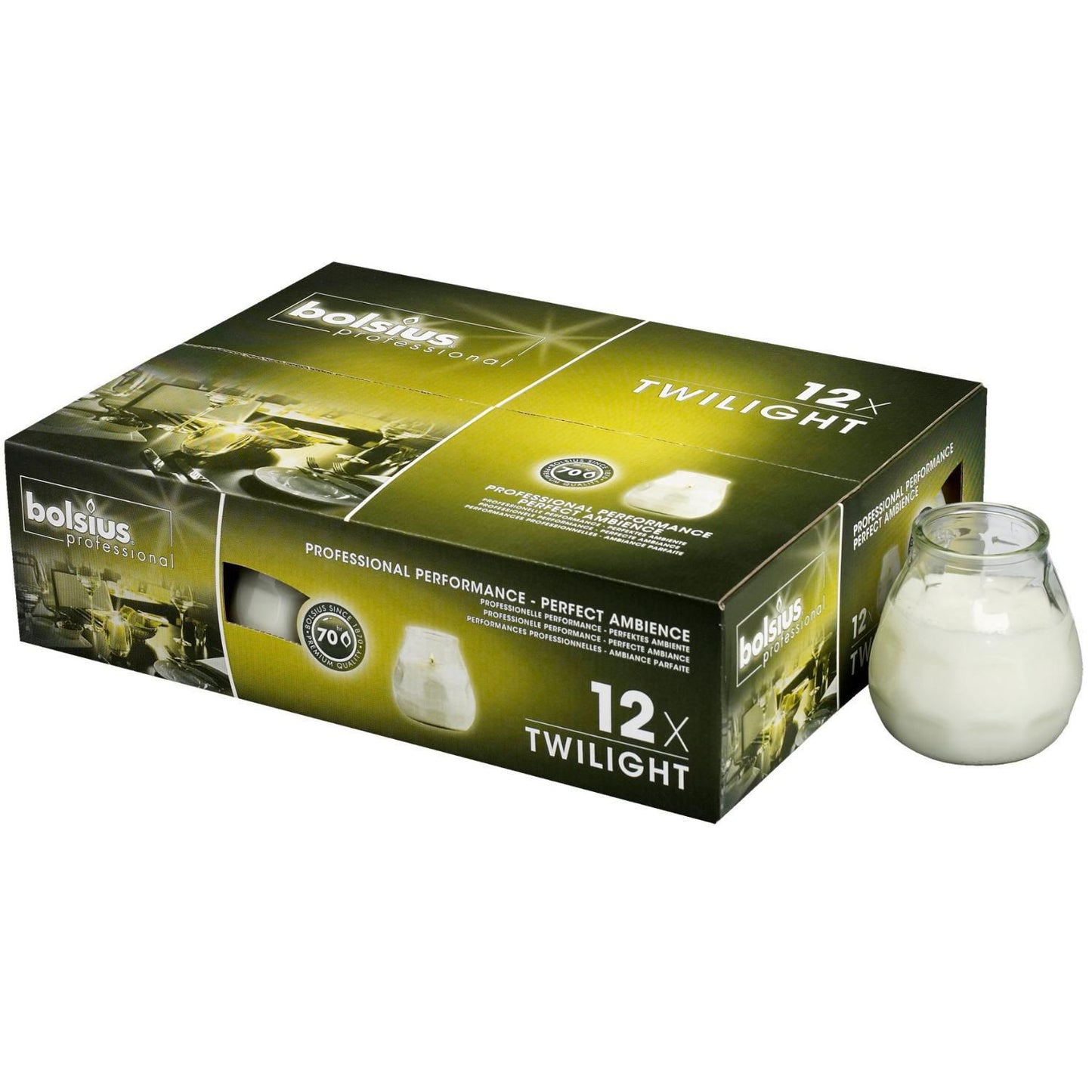 Lysbowle Twilight Brændetid 70 timer Klar,stk