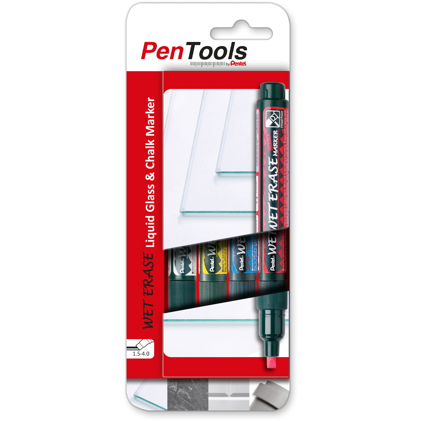 Pentel SMW26 Wet Erase kridtmarker 2-4mm 4stk