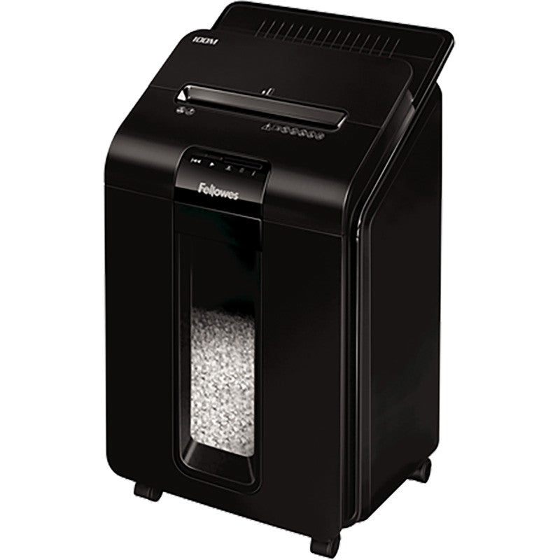 Fellowes AutoMax 100M makulator 4x10mm P4 23L sort