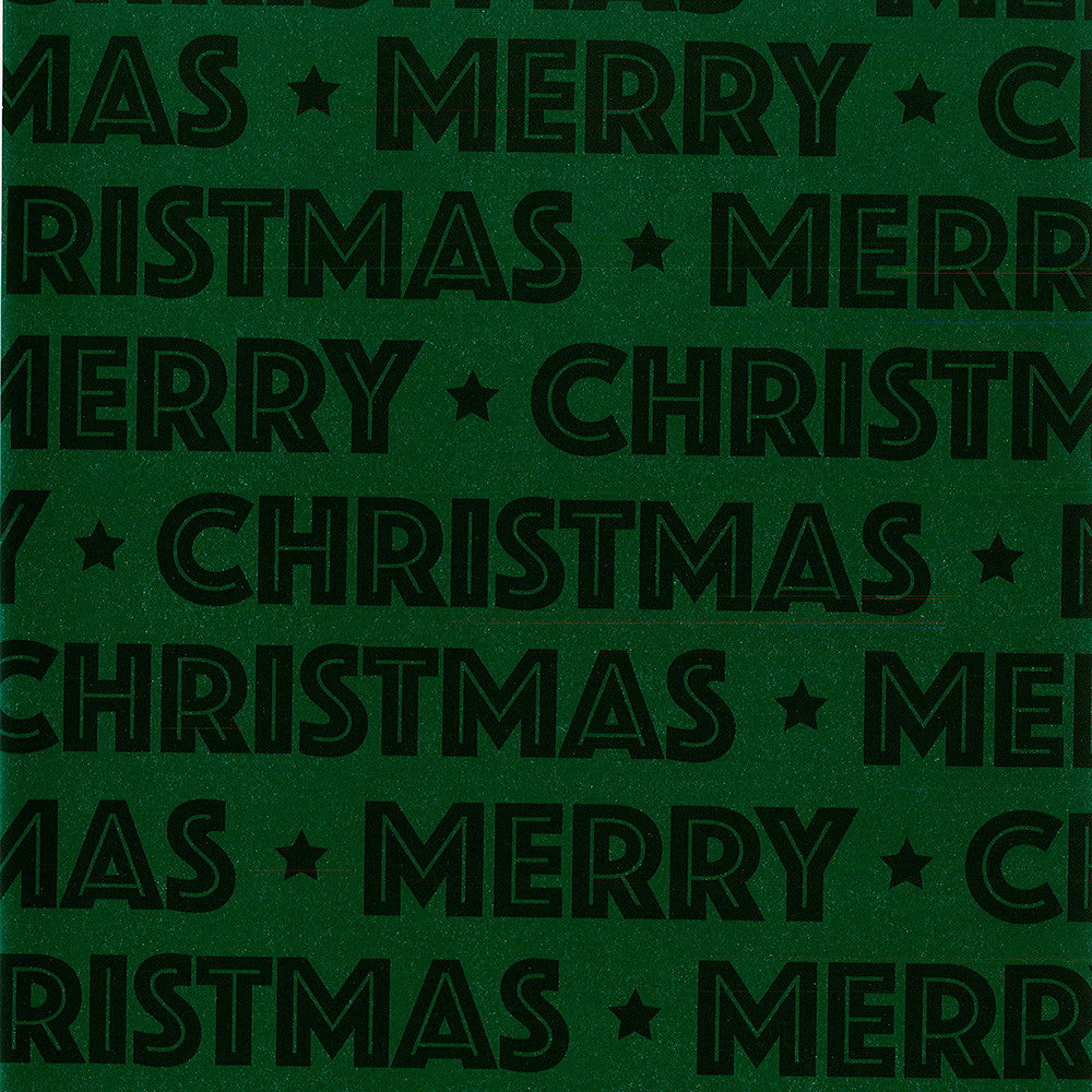 Julegavepapir Merry Christmas 57cmx154m grøn
