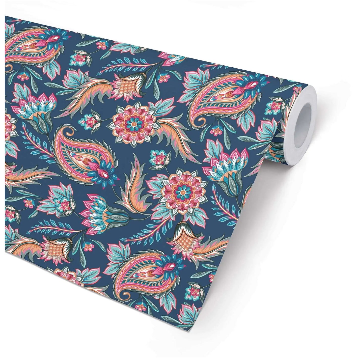 Gavepapir Paisley 38cmx165m mørkeblå