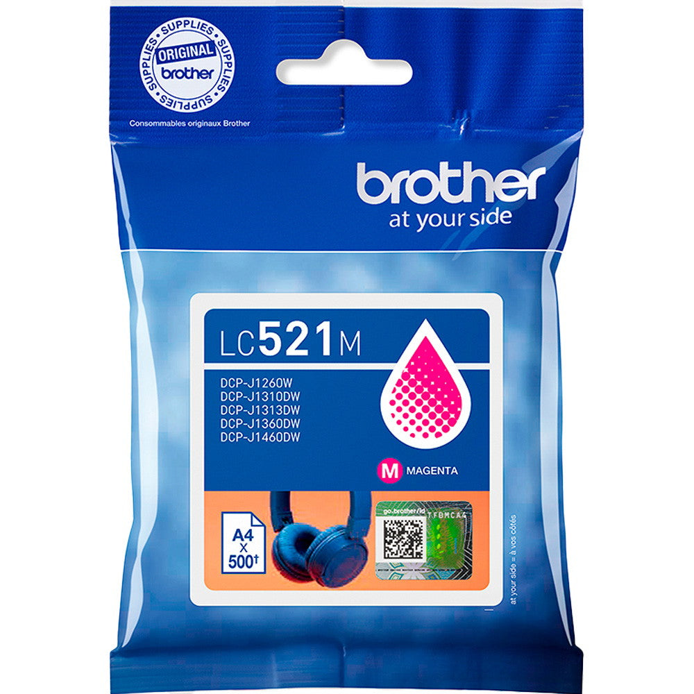 Brother LC521M Magenta blækpatron 500ark
