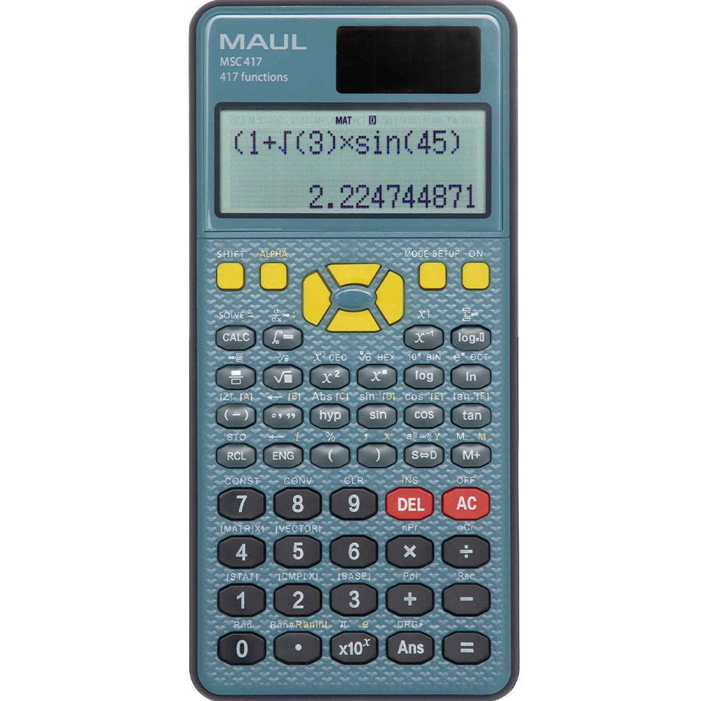 MAUL MSC417 lommeregner med solceller sort