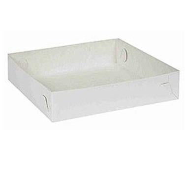 Kageæske fold selv nr 3 L230xB230xH50mm pap hvid,250 stk/krt