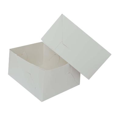 Kageæske fold selv L129xB110xH70mm pap hvid,500 stk/krt