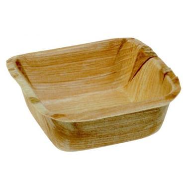 Skål 70x70x20 mm Firkant Bionedbrydelig Palmeblad,24 pk x 25 stk/krt